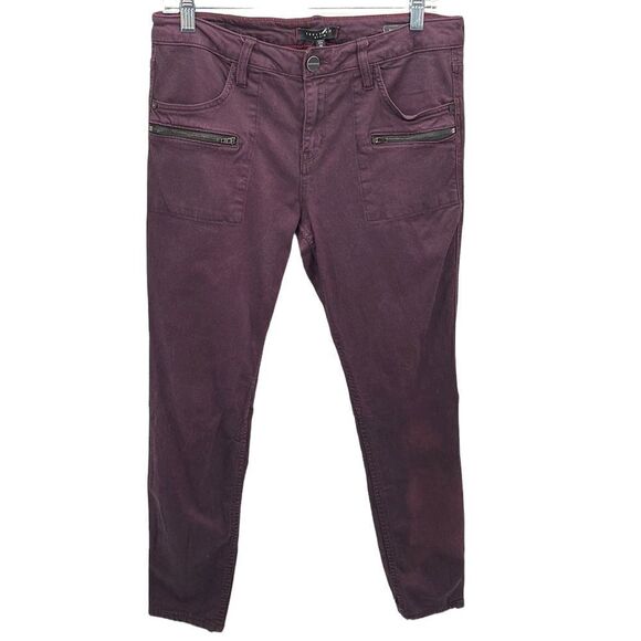 Sanctuary denim purple wine ProMidal ace utility skinny jeans zip pockets 30 EUC - Picture 2 of 12